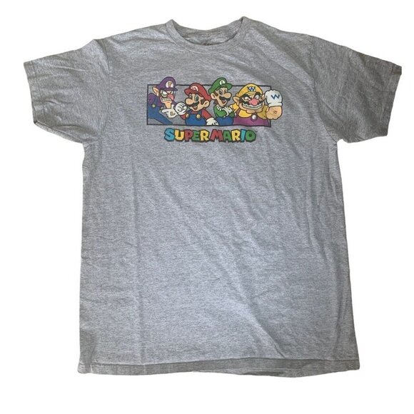 Super Mario Brothers Gray T-Shirt Size L - Picture 2 of 6